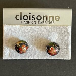 Chinese cloisonné ball earrings.